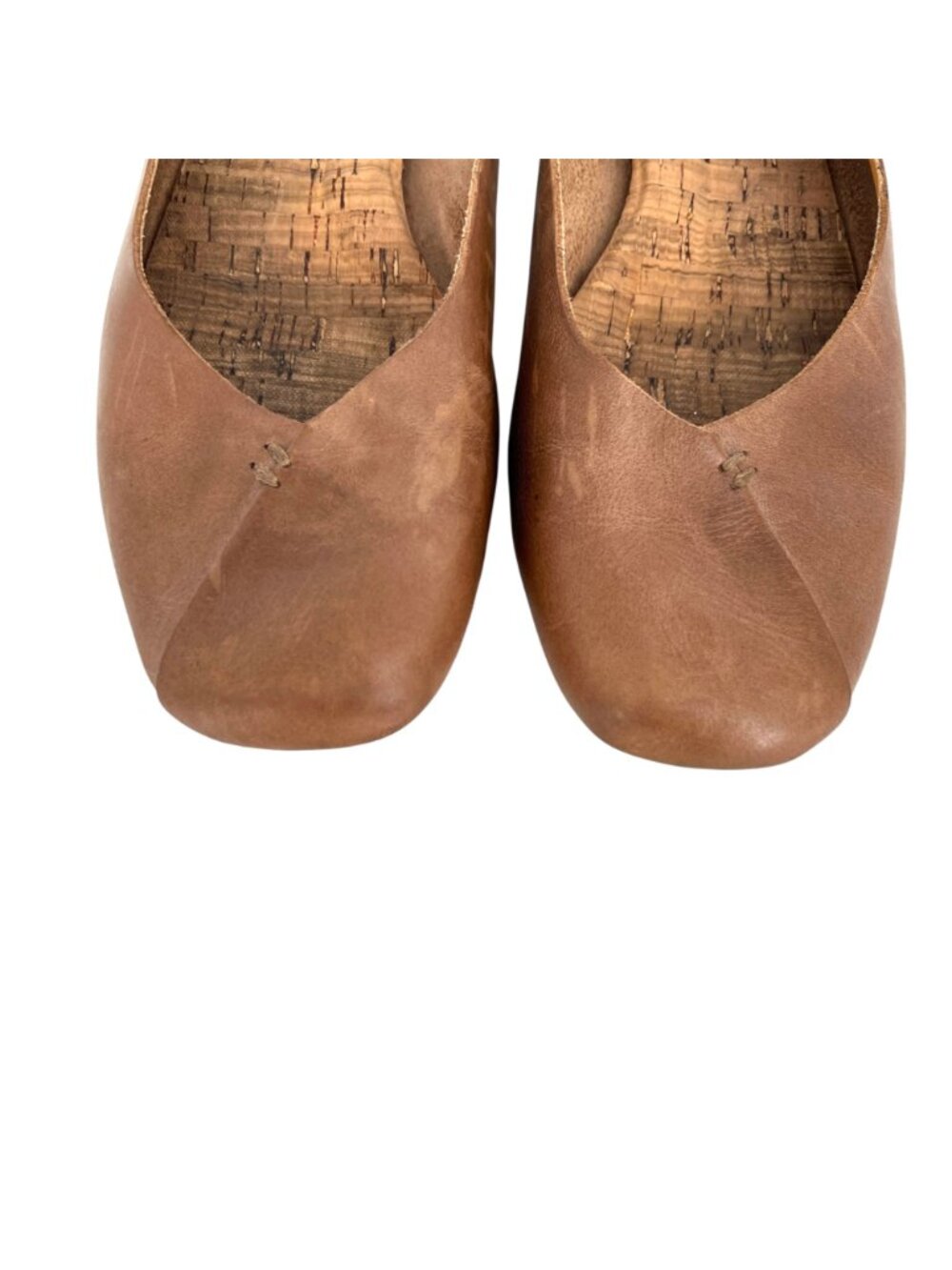Korks Padilla Leather Comfort Flats Square Toe Slip On Tan Brown Boho Size 7.5 - Picture 2 of 12